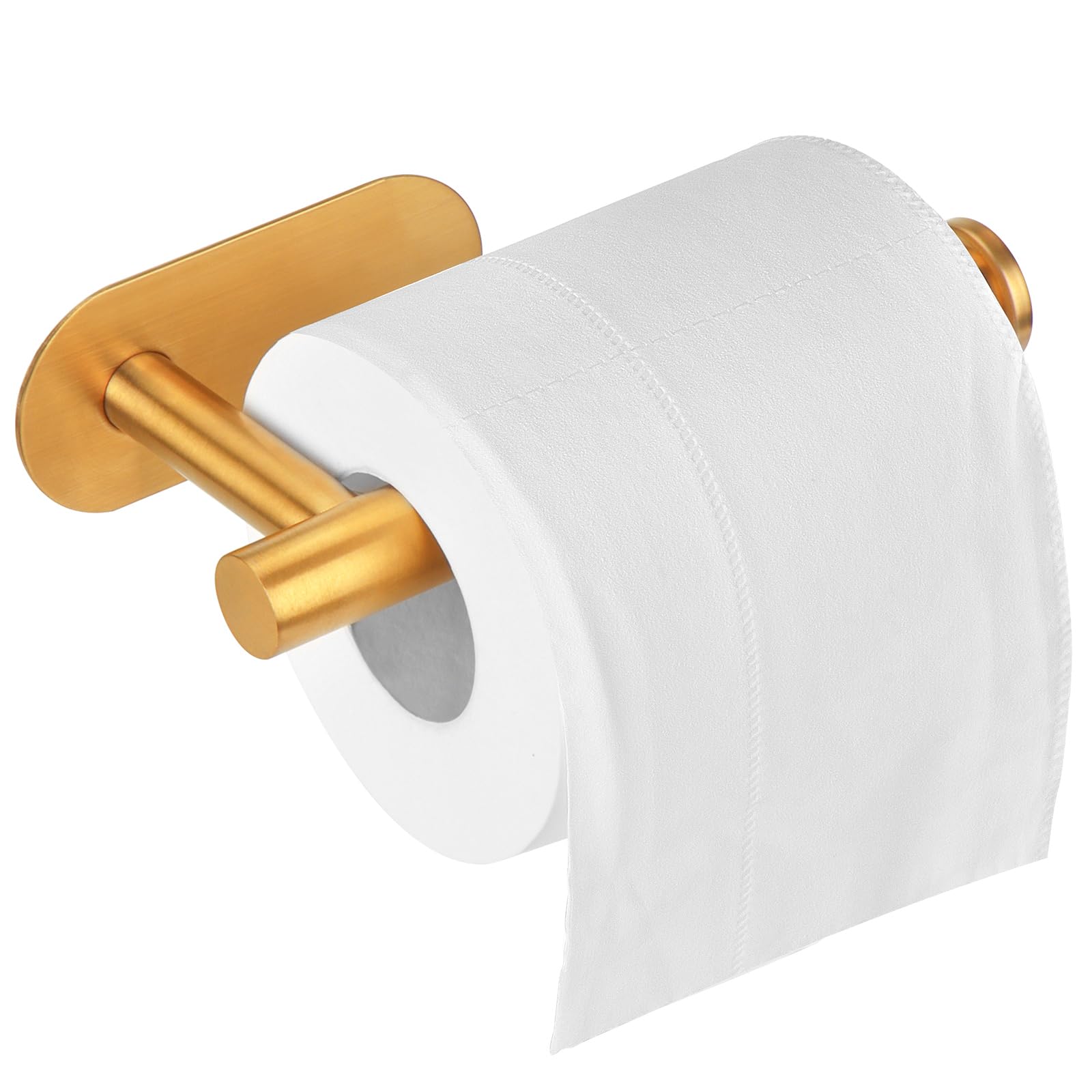 DGWHYCGold Toilet Paper Holder, 304 Stainless Steel Toilet roll Paper Holder Rustproof for Bathroom, Kitchen and Washroom, 3M no driiling Wall Mount DG-TPA23