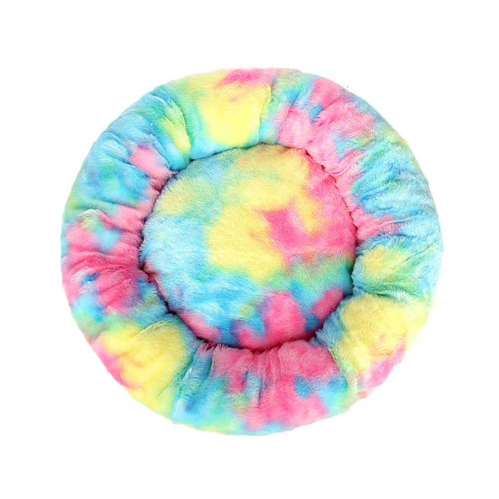 Lit apaisant pour chat et chien grand panier rond salon bleu 91cm