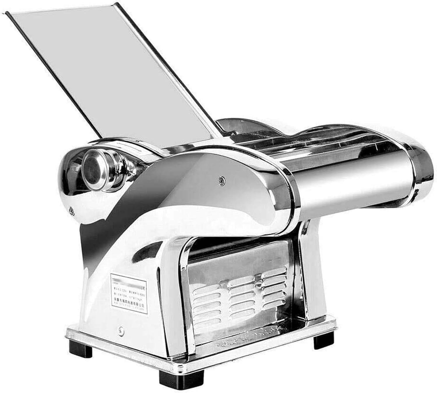 Electric Pasta Maker Machine with 4 Knives and Dough Sheeter for Dumplings and Wontons - Ideal for Home or Commercial Use