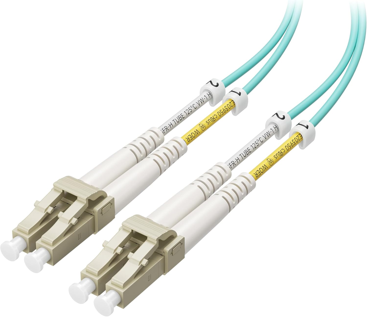 Cable Matters 40Gb OFNP Plenum Rated Multimode Duplex 50/125 OM3 Fiber Cable, LC to LC Fiber Optic Cable - 131.2ft / 40m