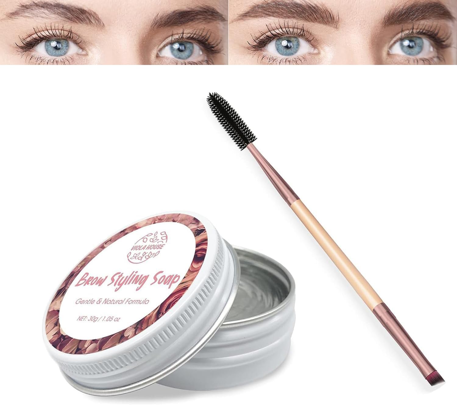 Eyebrow Gel Kit,Brows Styling Soap Gel,Eyebrow Soap Kit,Long Lasting Waterproof Brows Makeup Balm,1PCS