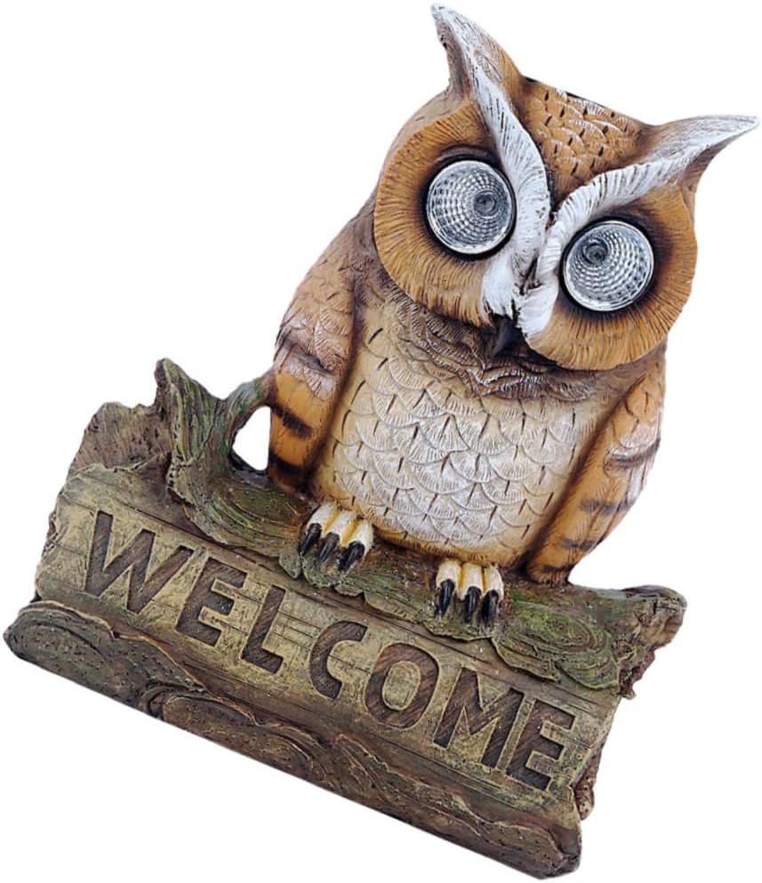 balacoo 1pc Solar Owl Shape Lamp Solar Light for Garden Decor Outdoor Landscape Accent Decorative Lawn Lamp for Nighttime Illumination and Housewarming