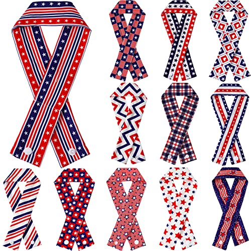 Geyoga 12 Pcs Cooling Bandana Cooling Neck Wrap Coolers For Hot Weather Cooling Scarves Cooling Scarf (National Flag) #TOP24