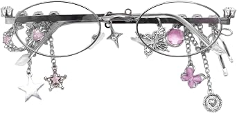 Y2k Fake Glasses Teen Girls Aesthetic Anime Cosplay Goth Gyaru Accessories Emo Fairy Grunge Outfits
