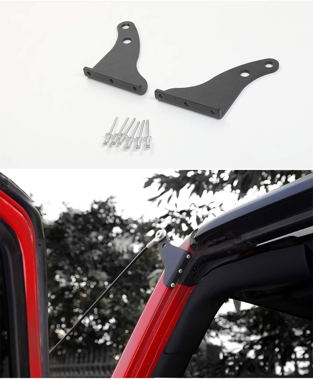 JeCar Limb Risers Kit Hood Protective Sub-line Branches Brackets Exterior Accessories for 2007-2018 Jeep Wrangler JK JKU, 2PCS