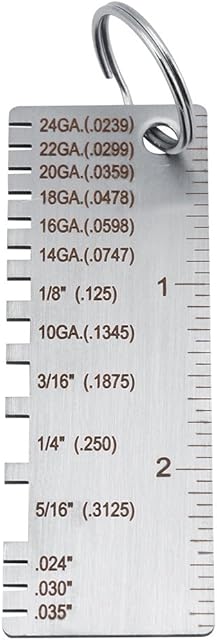 Stainless Steel Wire Metal Sheet Thickness Gauge Welding Gage Plated Size Inspection Tool Thickness Gauges Metal Imperial