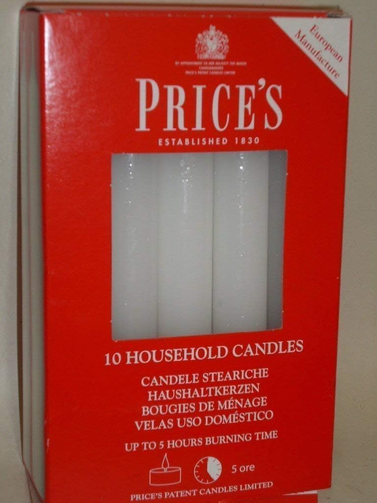 3 X Household Candles, Pack of 10, White