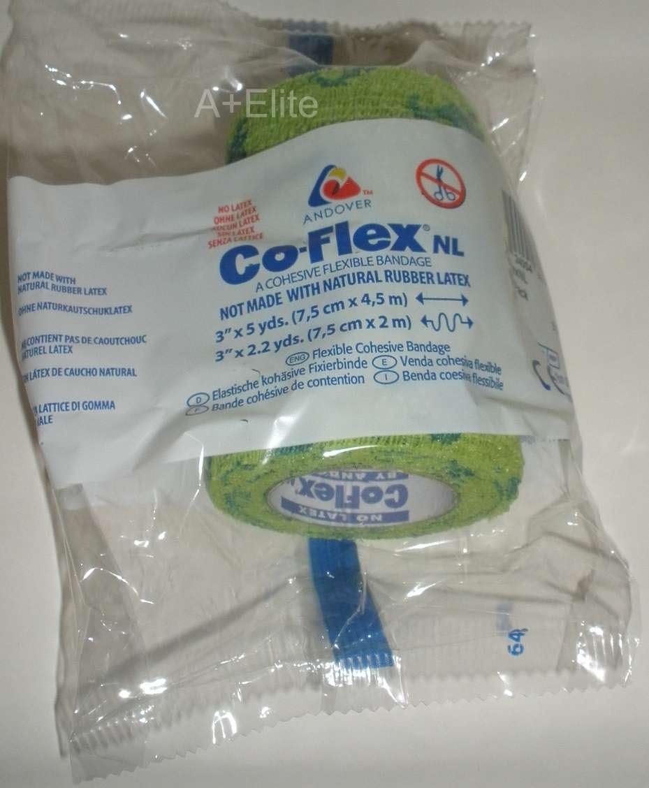 Coflex ANDOVER CO-FLEX NL Kids Pack 4-Pack 3" x 5Yds Cohesive Flexible Elastic Latex Free Bandage Compression Self Adherent Wrap Neon Purple Yellow Blue For Children Animals Pets Cats Dogs Horses - Image 3