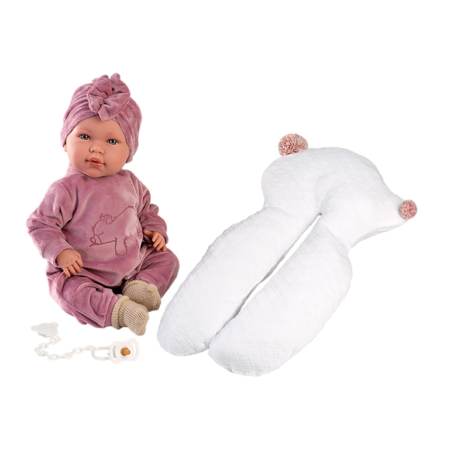 Llorens Levensechte Babypop Fullbody Meisje Met Kleding Kussen En Knuffel 40 Cm