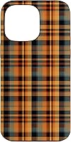 Vista 21 de Plaid Orange Brown Fall Harvest Muted Colors Print Pattern Case for iPhone 16