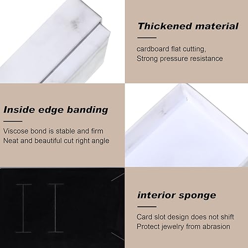 Miniatura 3 de Fumete Caja de regalo de 150 piezas de joyería de cartón a granel, caja de regalo de joyería de mármol, almacenamiento para el día de la madre,