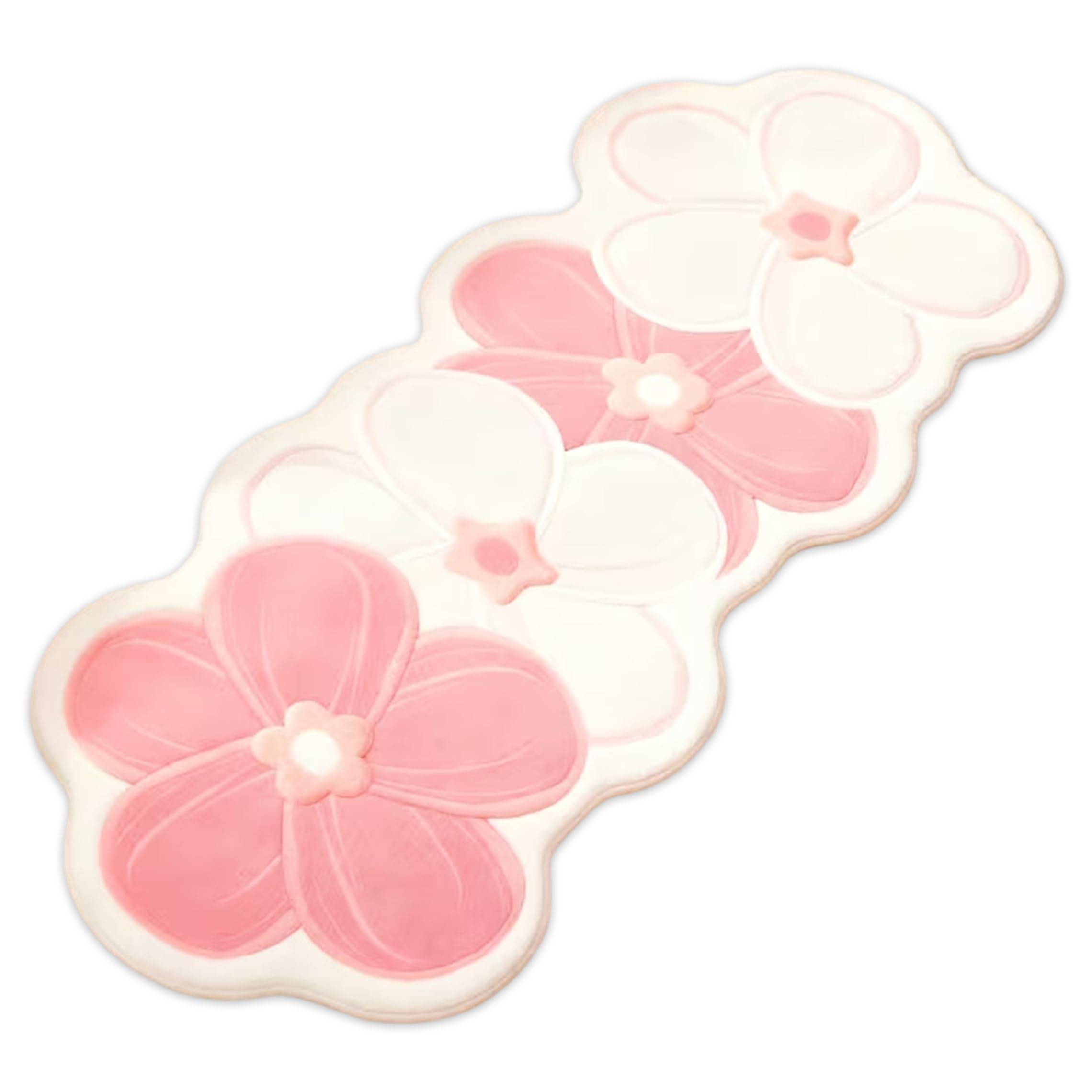 Tapis de bain floral antidérapant et absorbant pour sortie de douche