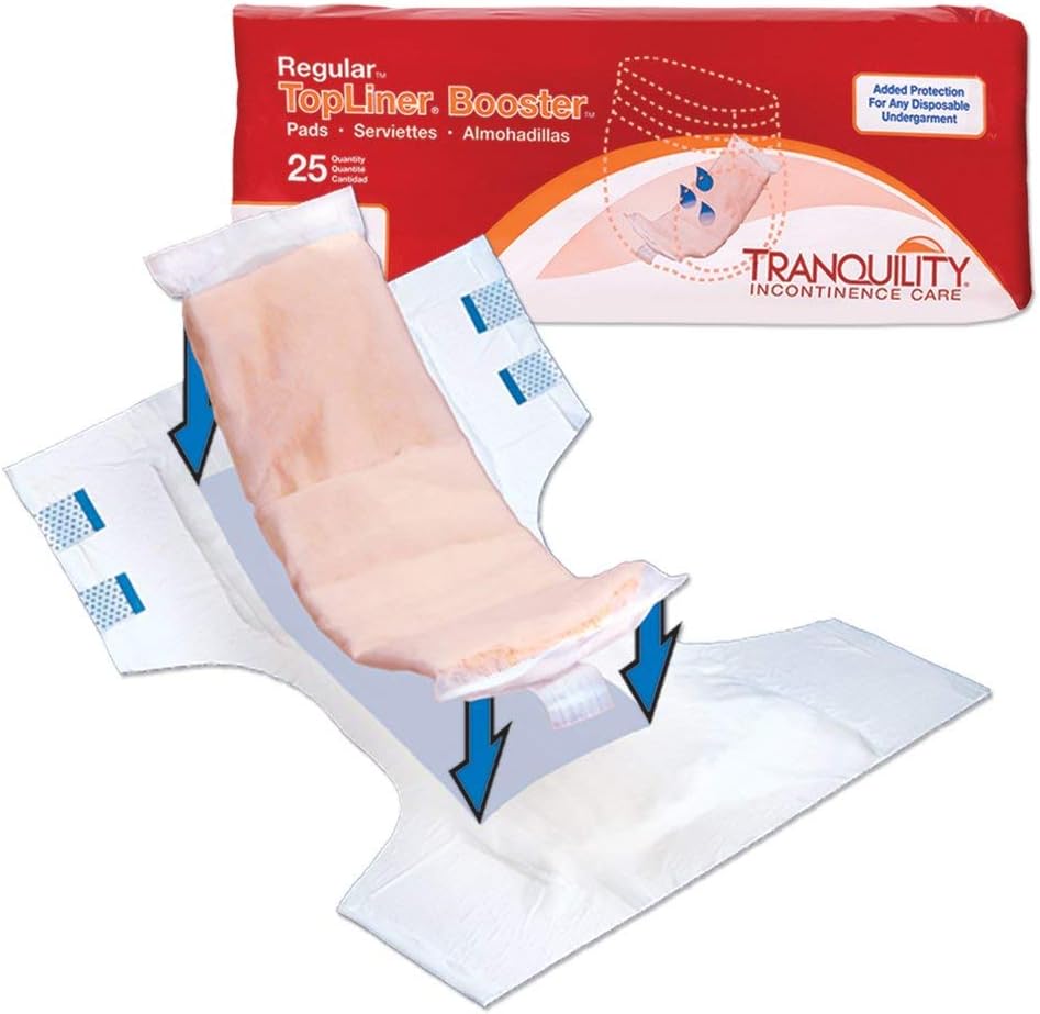 Tranquility 2070 TopLiner Booster Pad Medium Diaper Inserts 200/Case