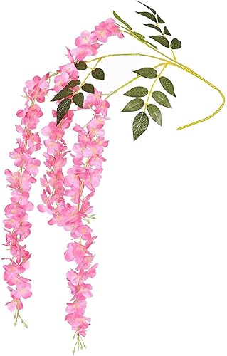 Miniatura 2 de Warmroom Guirnalda de seda para colgar con diseño de glicina artificial de 3.6 pies (12 unidades)