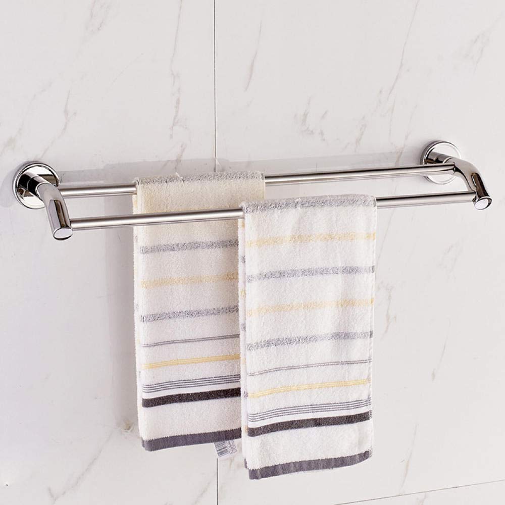 Portasciugamani a doppia barra da parete per bagno e cucina, finitura cromata, lunghezza 34 cm