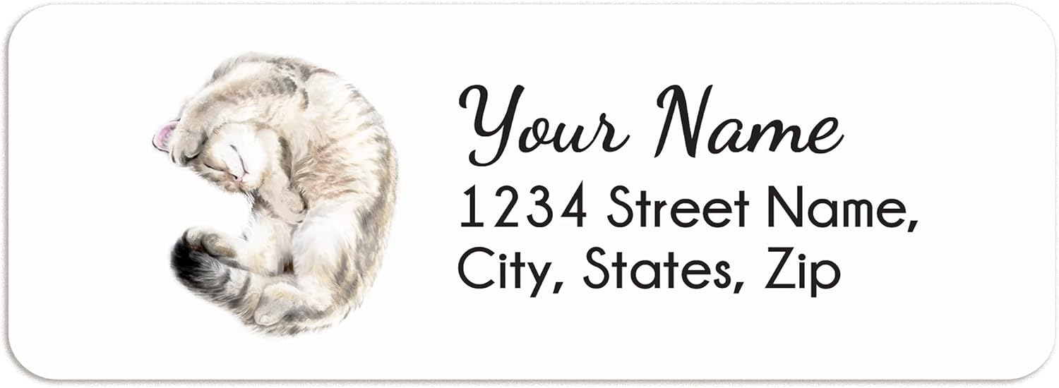 Personalized Cat Return Address Label - 120 Pcs, British Shorthair Shipping Stickers - Crazy Cat Lady - Cat Mom Gift Idea