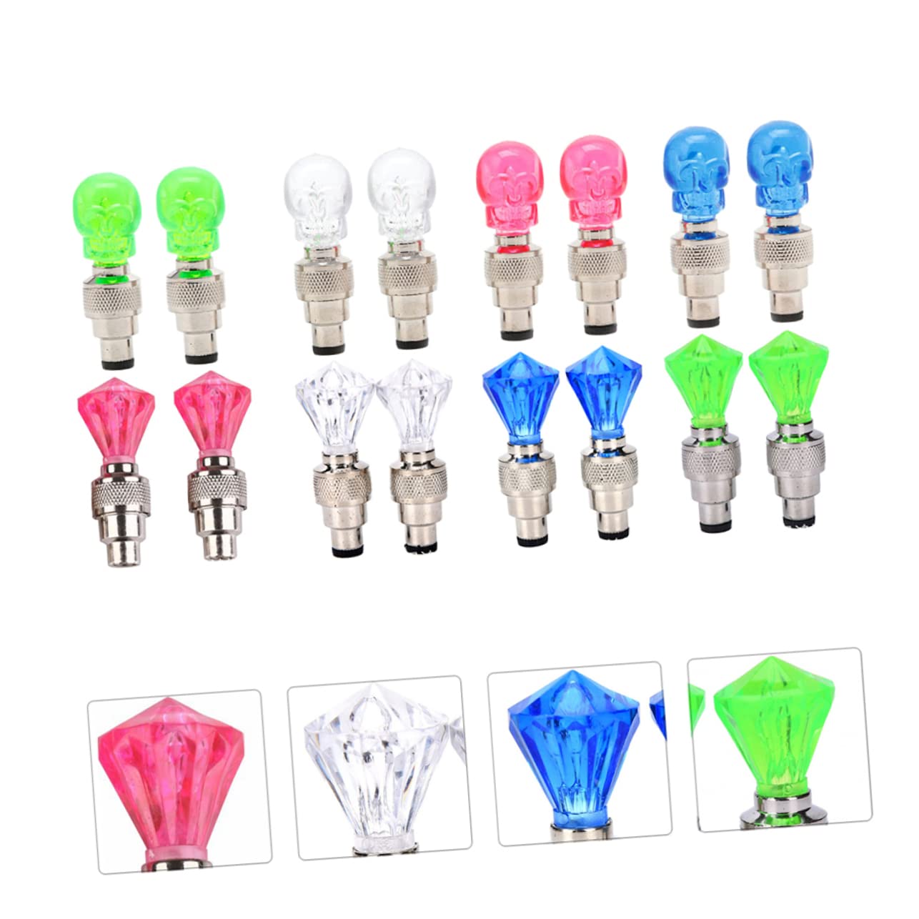 BESPORTBLE Luce della Valvola della Bicicletta Ruota Tappi per Pneumatici per Bici da Strada Pedale Auto Ciclo Torcia Elettrica A LED Biciclette Leggero Scooter Plastica