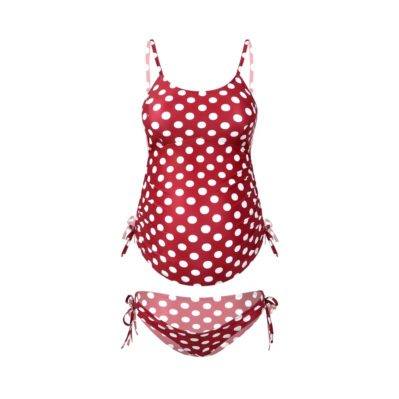 Traje de baño de Maternidad de una Pieza, Tankinis, for Mujeres Embarazadas, de Verano, con Lunares, Ropa de Playa, Traje de baño for Embarazadas(L)