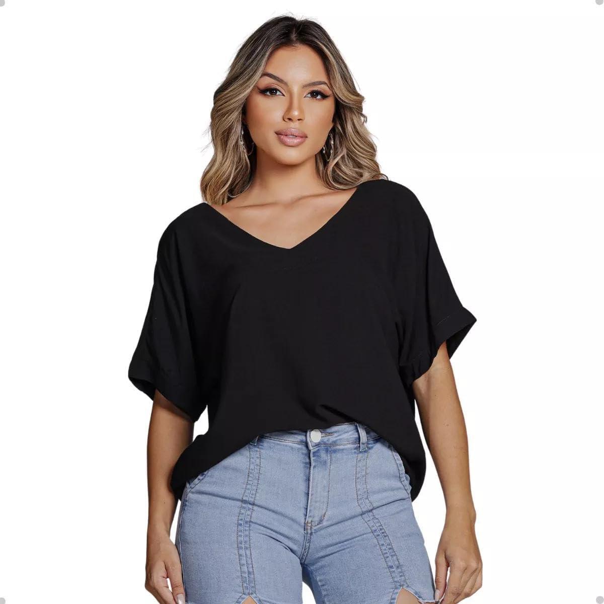 Blusa Feminina Gola V Lisa em promoção! Veja a oferta e mais achadinhos de Blusas Hoje é o melhor dia para comprar Blusa Feminina Gola V Lisa com aquele preço maroto! Promoção! Aproveite a oferta!