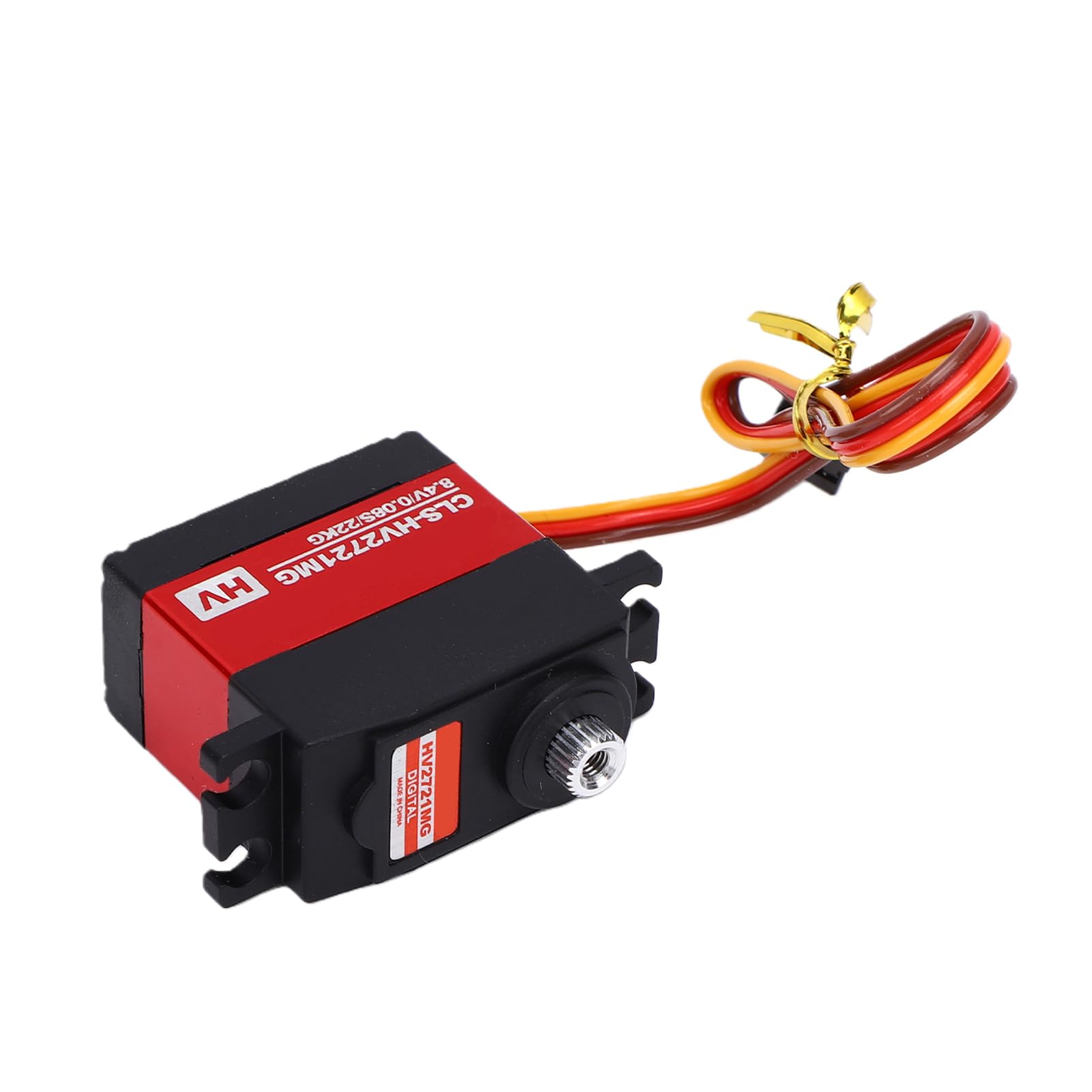 AMONIDA Servo RC Digital de Engranaje de Metal de Alto par para RC Modelo de Coche Robot Brazo Avión IP67 Motor sin Núcleo a Prueba de Lluvia - Adecuado para Robótica, Drones Color: Negro y Rojo