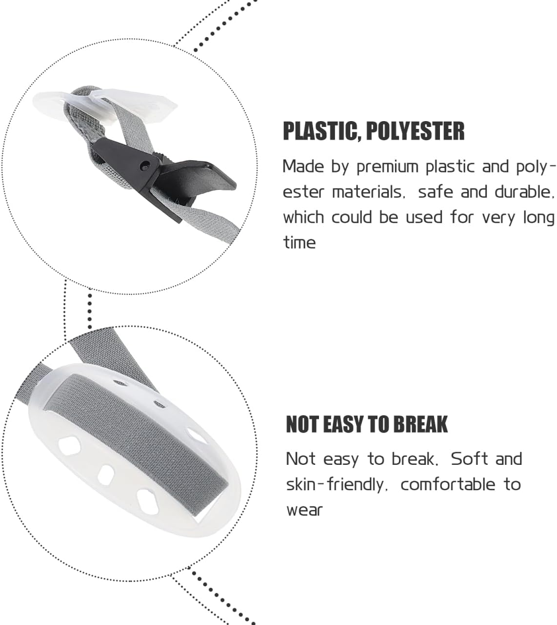 Adjustable Helmet Chin Strap for Hard Hat, Universal Y-Type Chin Strap with Protective Buckle, White, 15.55 Inch