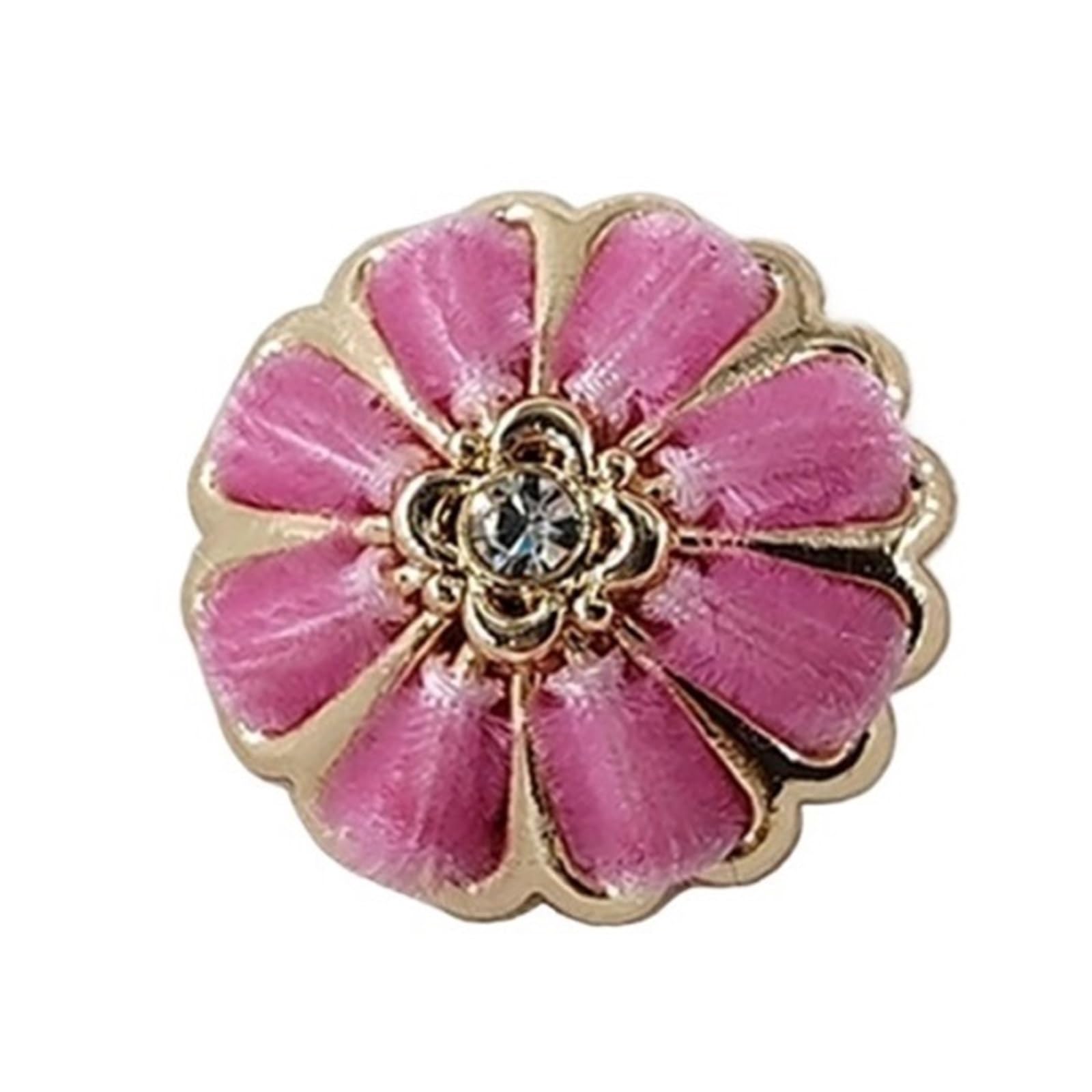 Metallknöpfe, 18/20/23/25 mm, bunt, handgefertigt, Blumendesign, modische Dekoration, Metallknöpfe (Rosa, 20 mm, 30 Stück)