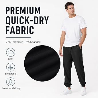 Men's Tracksuit Bottoms Stretch Breathable Joggers Bottoms