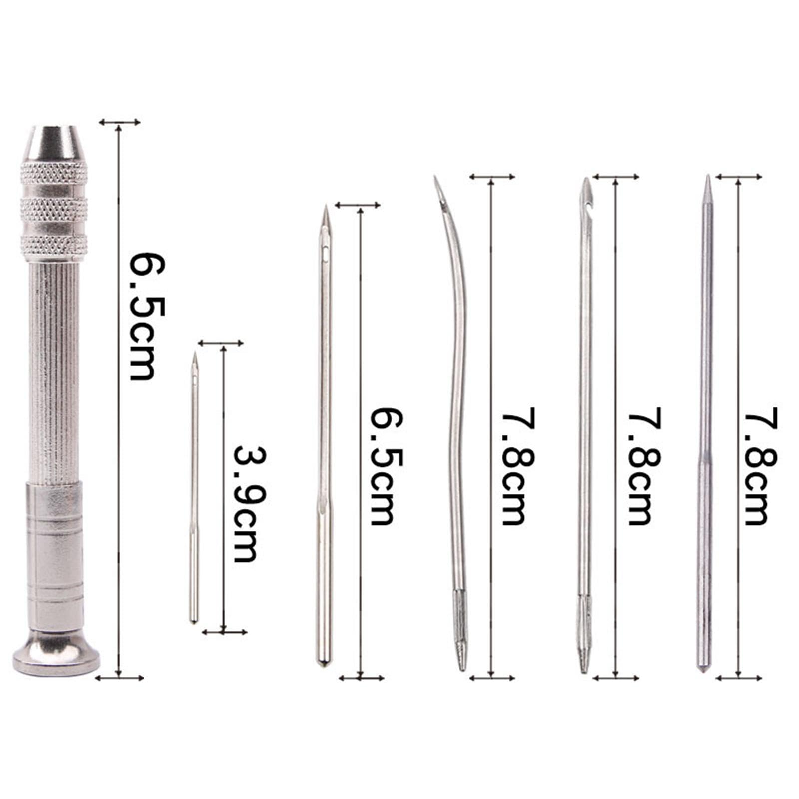 Tachiuwa 4X PU Leather Sewing Awl Set, Shoe Repair Tools Steel Material Professional Starter Punch Stitching for PU Leather Sewing Tools