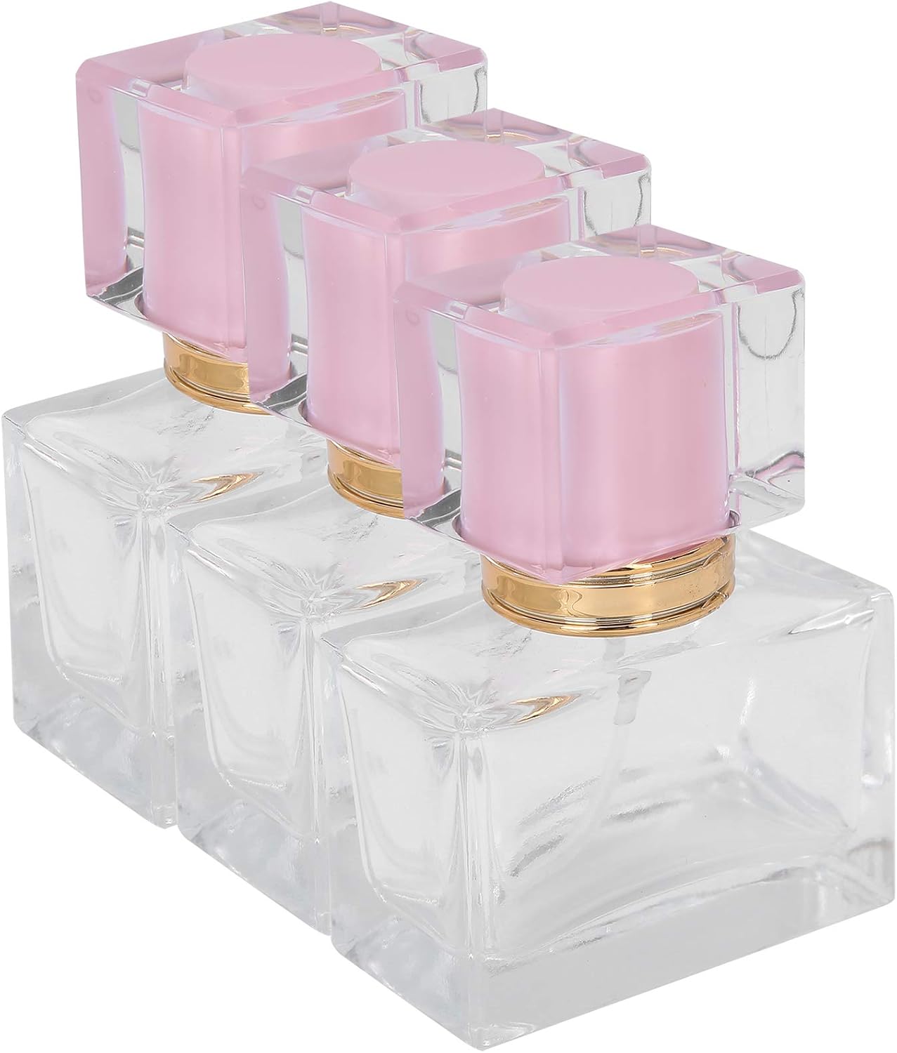Dioche 3 Pack 30ml Transparent Refillable Perfume Bottle Glass Perfume Atomizer Bottle with Spray Applicator Liquid Makeup Container for Perfume Fragrance Essential Oil()