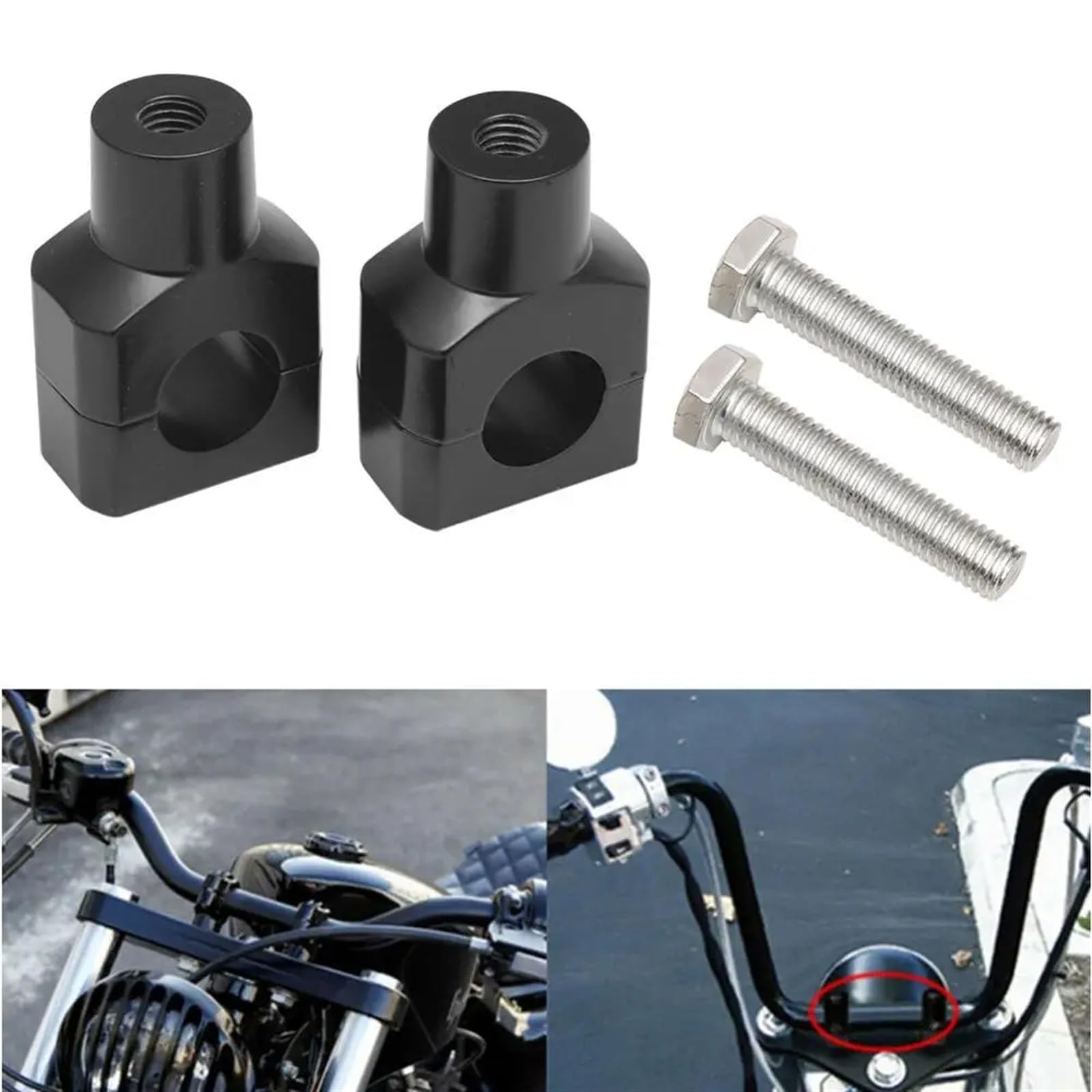 Moto Riser Per Kawasaki Per Cafe Per Moto Racer Morsetto Riser Manubrio Alluminio Universale Da 22 Mm 7/8" Manubrio Riser Morsetto