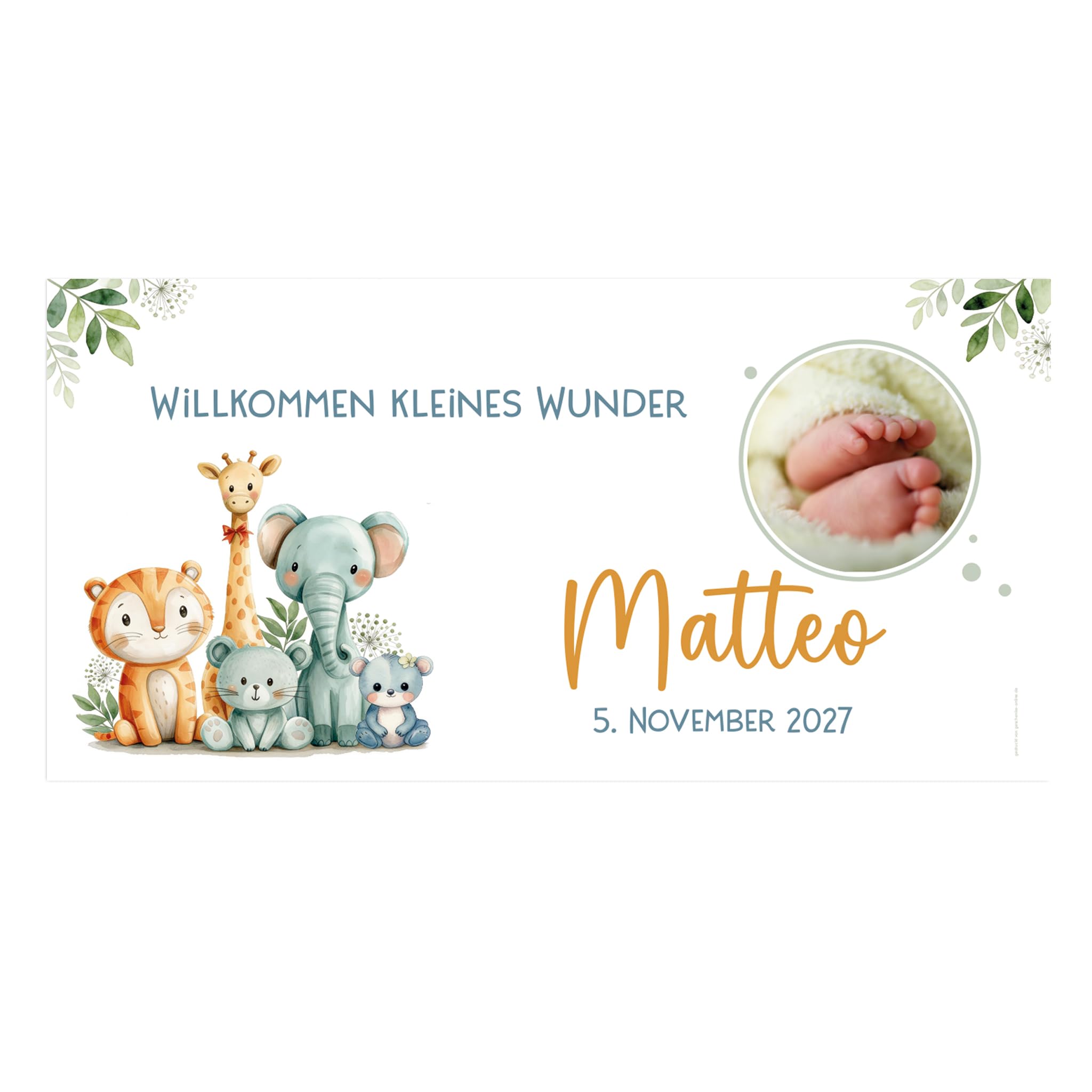 Striefchen® Banner zur Geburt personalisiert mit Name & Foto