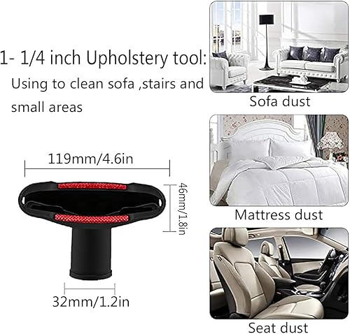 Miniatura 5 de Kit de cepillos de accesorios de aspiradora de 1 14 pulgadas, accesorios de aspiradora de 1-14 pulgadas, 1-38 pulgadas, accesorios para manguera