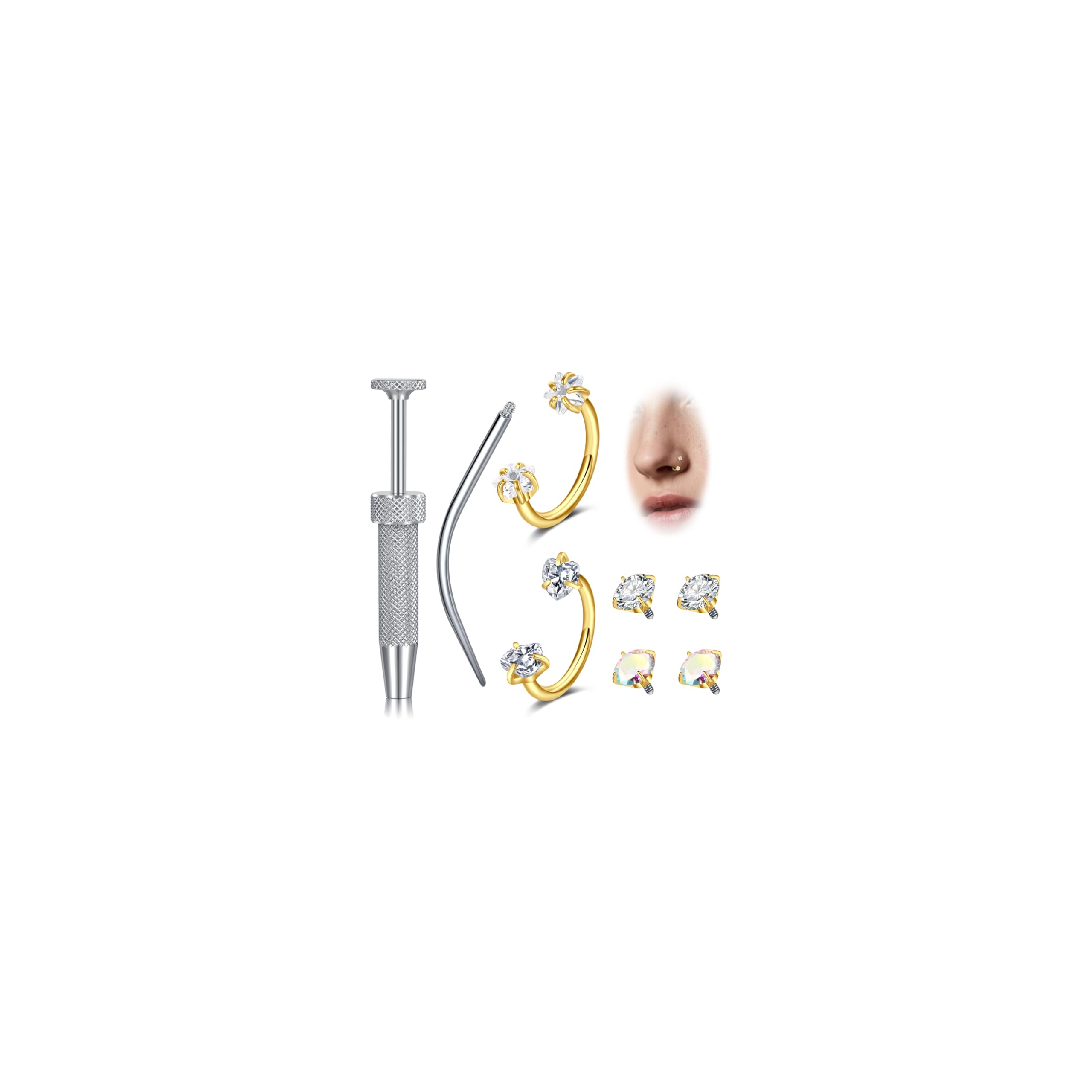 2025 gros mode acier inoxydable 16G 18G 20G anneau de nez corps Piercing Clip Se