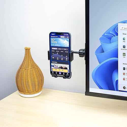 Miniatura 1 de Soporte para teléfono 2 en 1 y soporte para auriculares para el hogar y la oficina solo por GadgetRest, soporte para teléfono gravedad, se adapta a