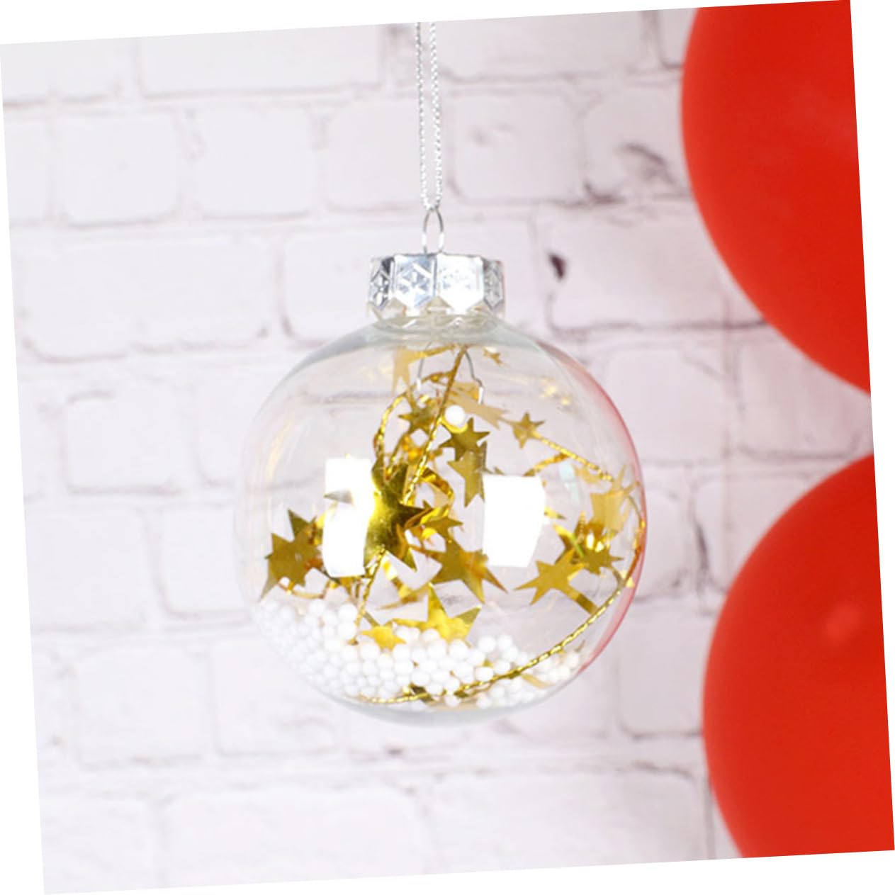 Cabilock 20 Piezas Colgante De Bola Bolas De Navidad De Bricolaje Ornamento del Árbol De Navidad Pelota De Moda Decoración Al Aire Bola Colgante Transparente Bola Transparente Hueco