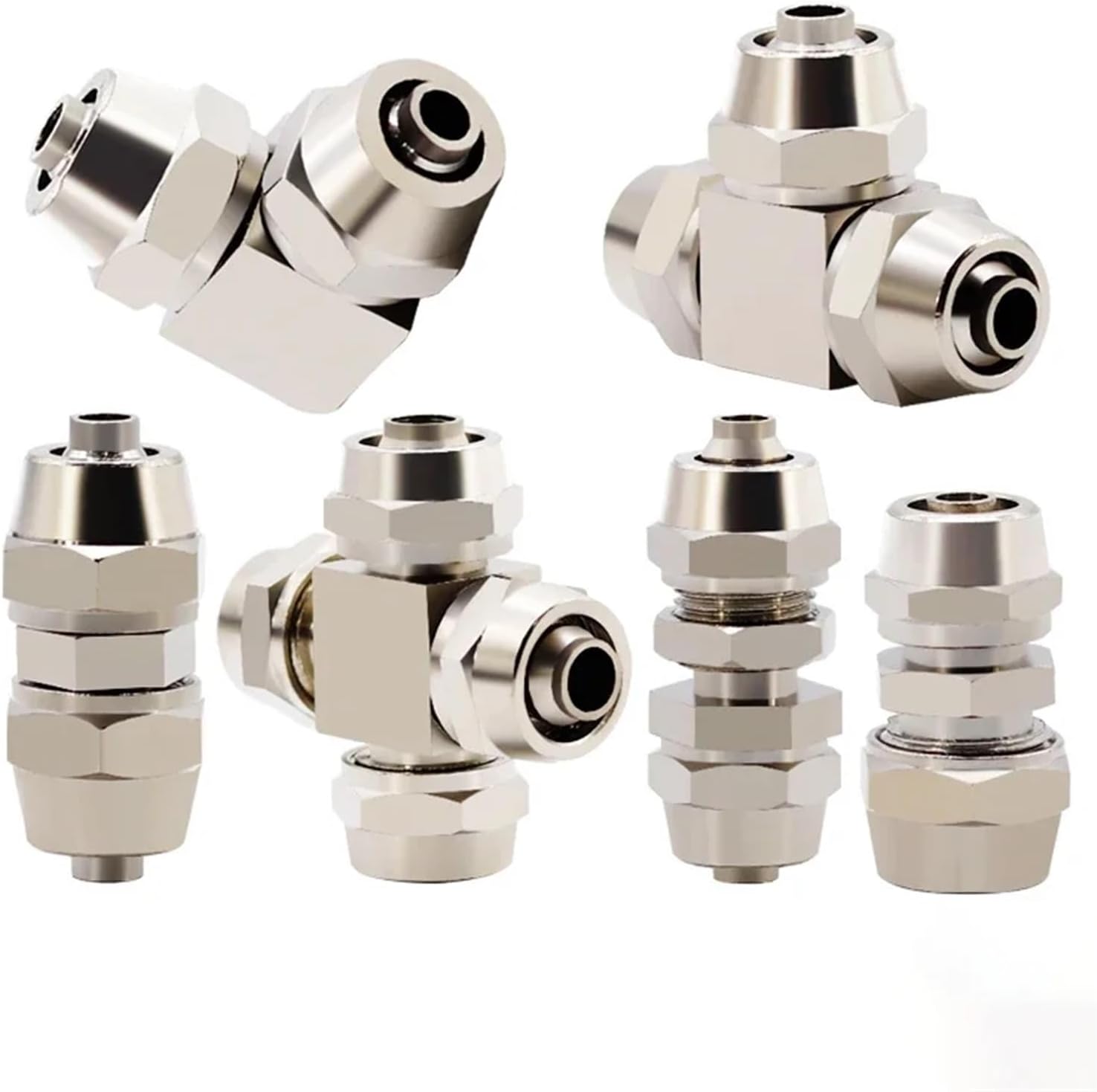 Copper Plated Nickel Pneumatic Air Quick Connector for Hose Tube OD 4MM 6 8 10 12 14 16MM Fast Joint Connection KPV KPE PM PZA(KPZA,OD 6MM)