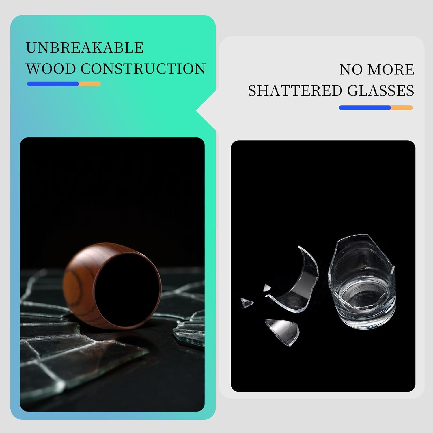 Charred Wooden Bourbon Drinking Glass,Handcrafted Whiskey Glasses for Men,Great Anniversary Birthday Gifts for Men, Him, Dad, Husband, or Brother 10OZ 2 PACK - Image 7