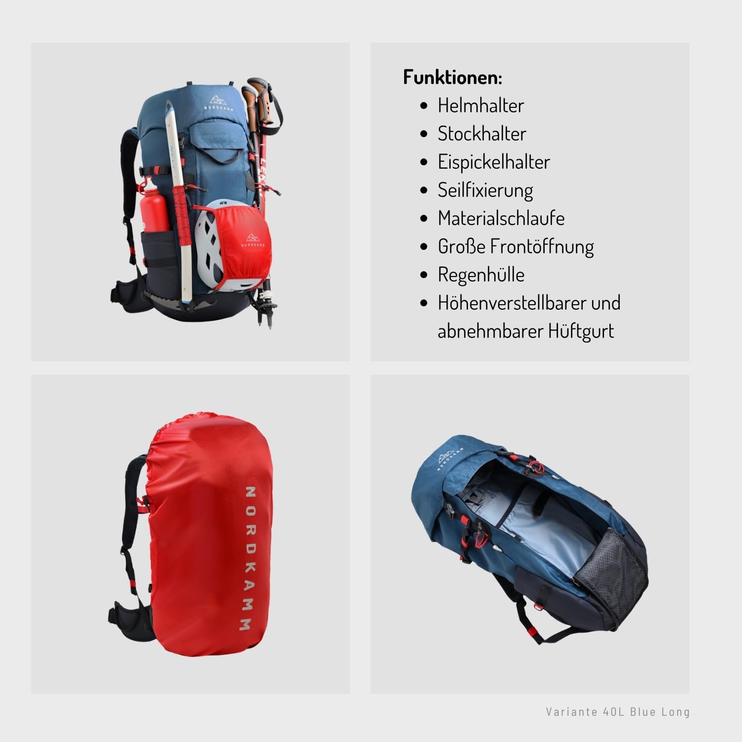 wanderrucksack-test 40l NORDKAMM® Antares Distance Wanderrucksack, Damen & Herren, 2 Rückenlängen, 37L Short oder Long, Trekking Rucksack perfekt zum Wandern, Weitwandern, Bergsteigen, Hochtouren, Ski-Hochtouren Sport & Freizeit Devi Ever US Fuzz gopro mount helmet Length:Long