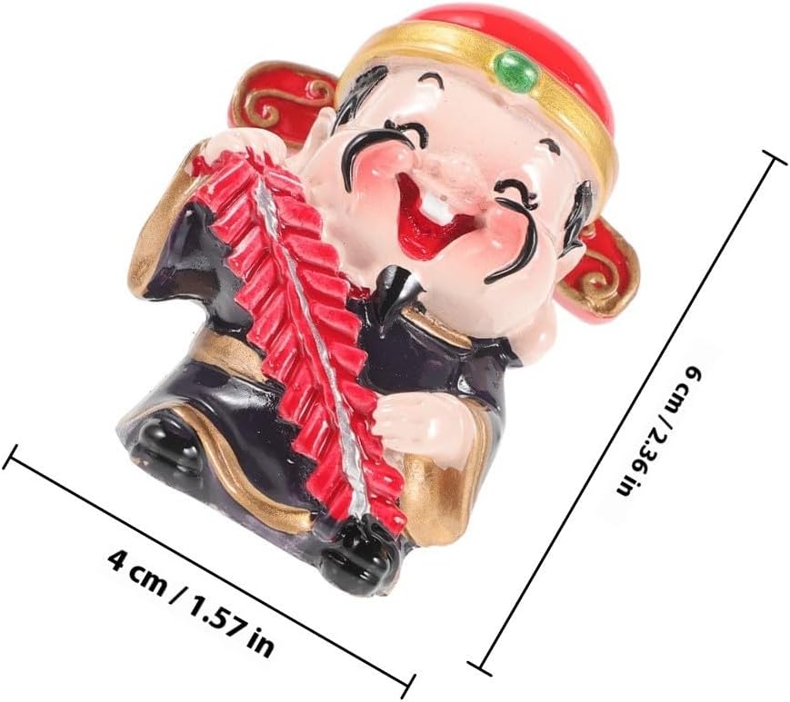 Unomor 5pcs Resin Chinese of Wealth Figurine for Desktop TV Cabinet Decor image 2