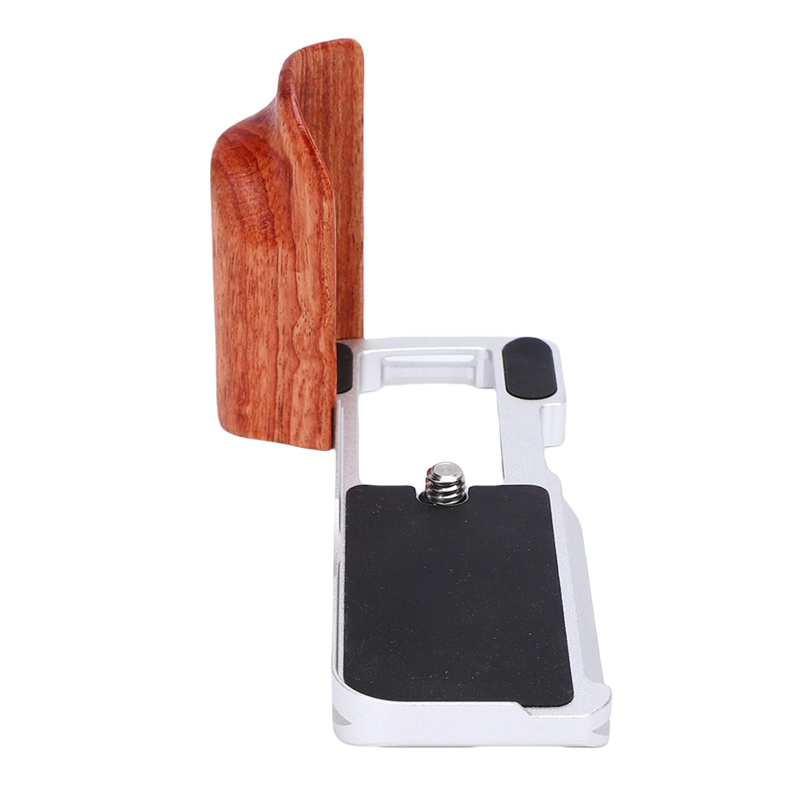 Sxhlseller Soporte en L de Liberación Rápida para V1, Aleación de Aluminio |Empuñadura de Madera, Orificio Roscado de 1/4 de Pulgada, Placa de Trípode Arca para Fotografía de Retratos y Paisajes