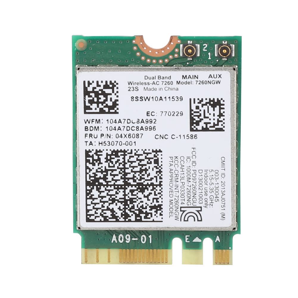 Tarjeta WiFi 7260AC 7260NGW, Tarjeta de Red Inalámbrica Doble Banda 2,4G/5G 802.11ac para Portátil Thinkpad