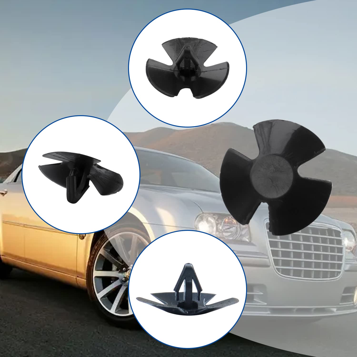 30 Clip Fissaggio Cofano In Nylon Per Auto 4878883AA + Leva Rimozione, Compatibili Con Chrysler, Dodge, Ram - 2
