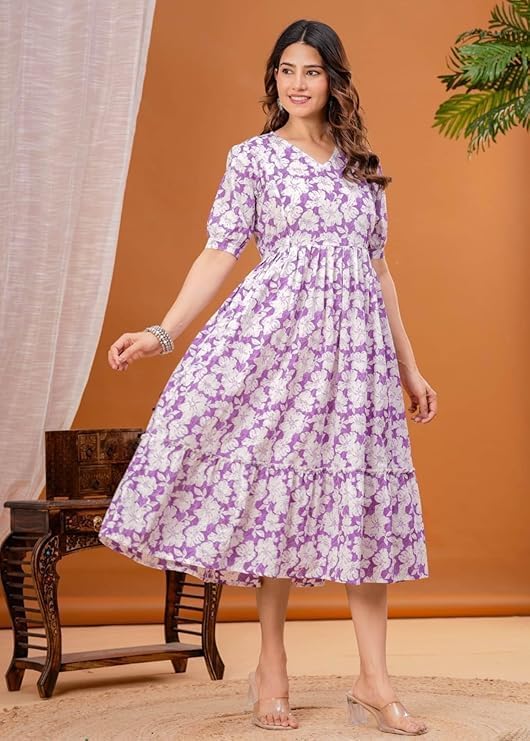 Image of Women Feeding Kurti for Women Cotton Maternity Kurta with Nursing Zip for Pre & Post Pregnancy