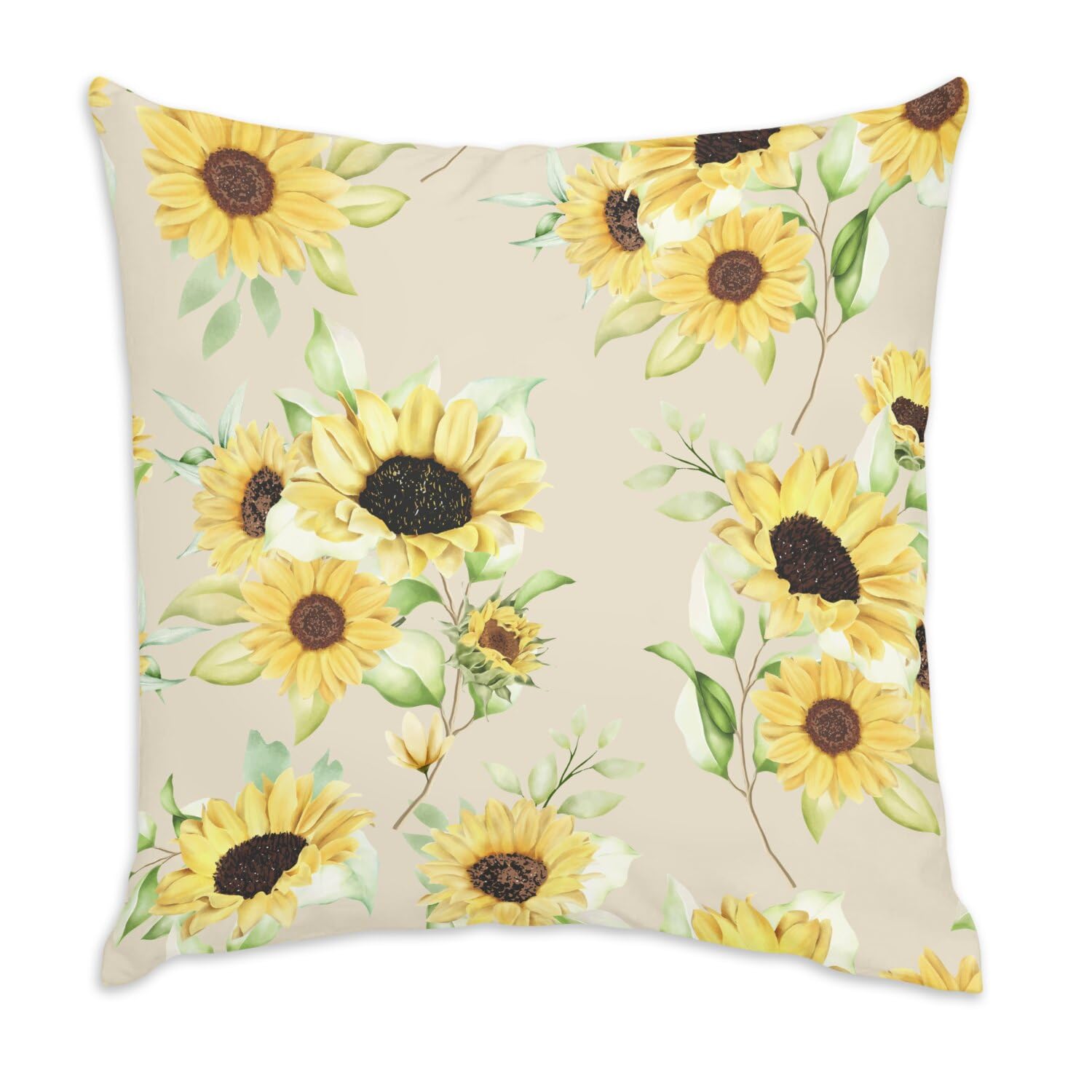 Coussin en velours blanc tournesol beige pastel pour décorer un canapé de salon de style bohème