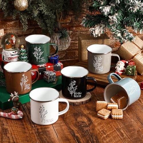 10 Piezas Tazas Esmaltadas Inspiracionales 12 oz miniatura 6