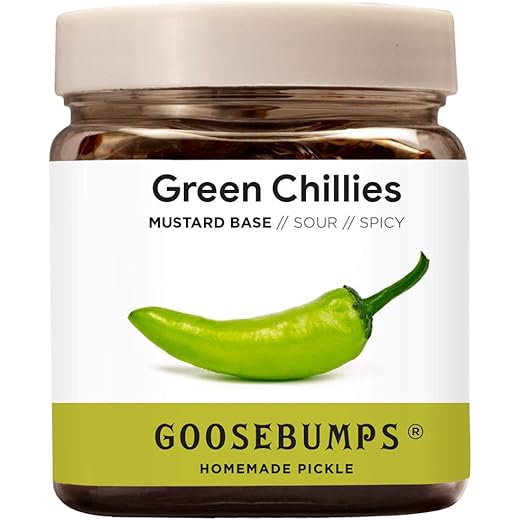 Goosebumps Green Chilli Pickle Preservative Free - 250g