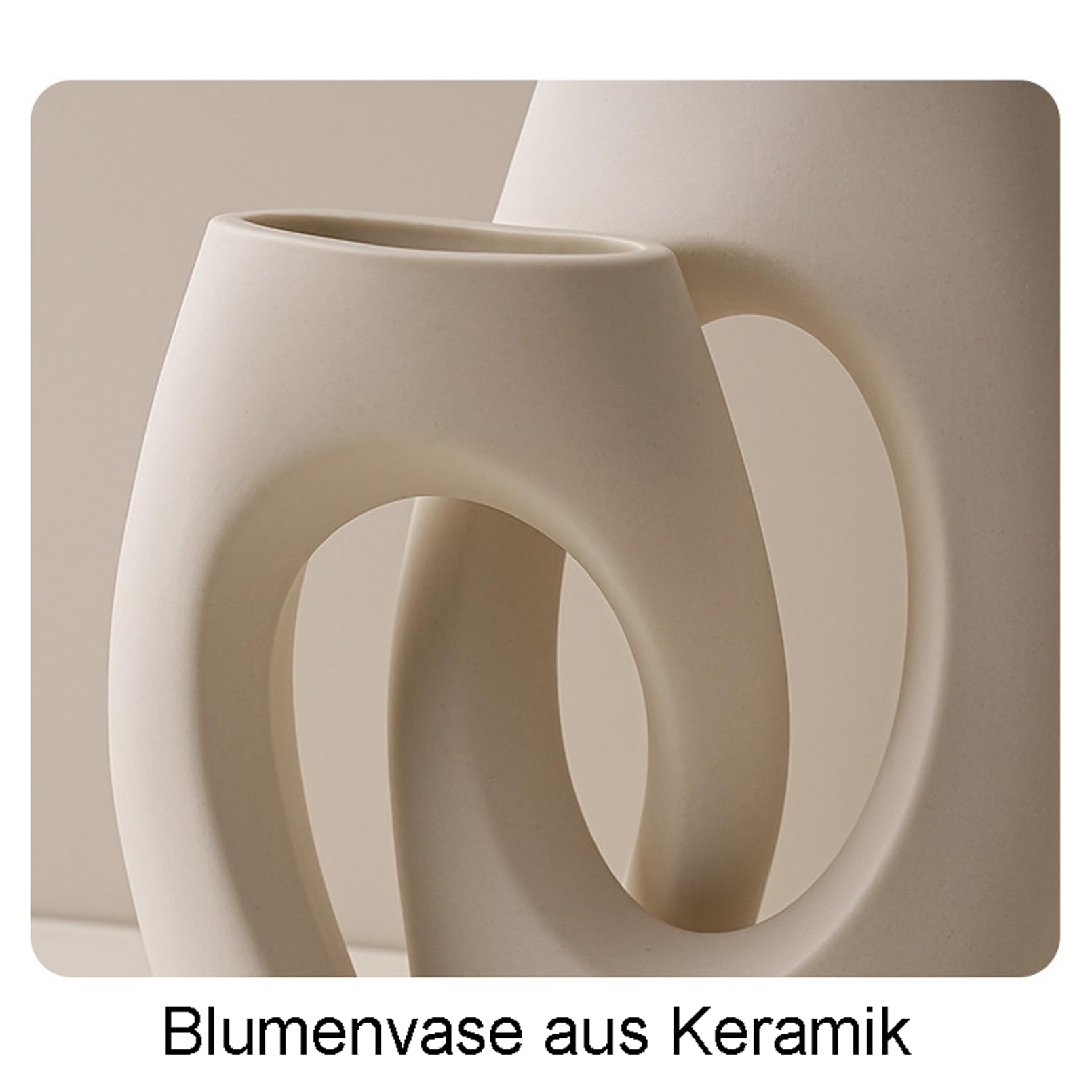 Matt Keramik Vase 2er Set,Deko Vasen für Moderne Boho Minimalismus-Stil