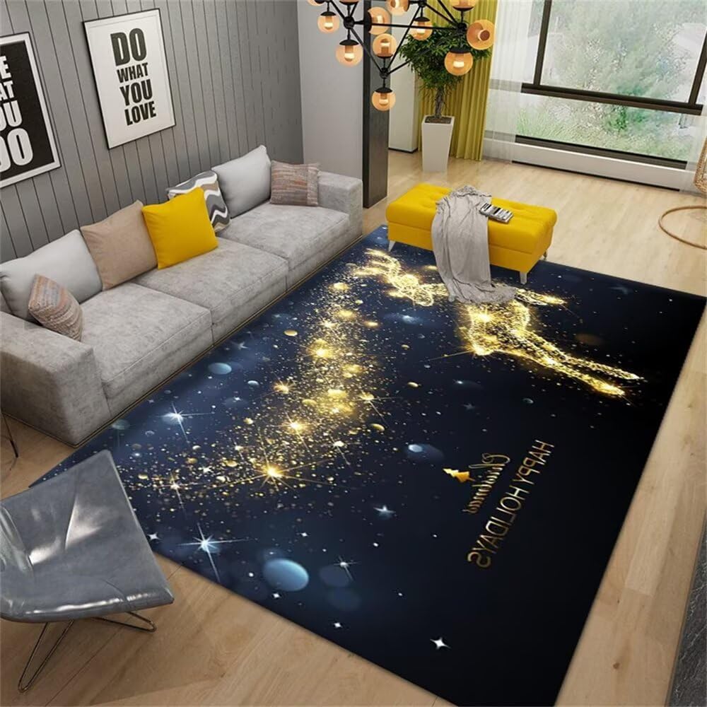 Tapis de salon pas cher lavable 130x200cm pour rénover un sol froid