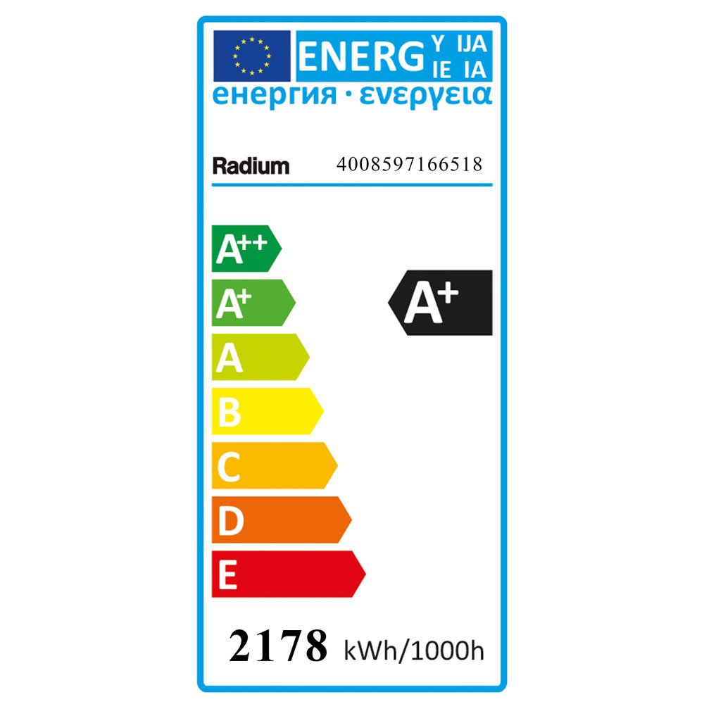 Radium alogena lampada ad alogenuri metallici, quarzo Brenner Hri Di T 2000 W, E40 classe di efficienza energetica: A +