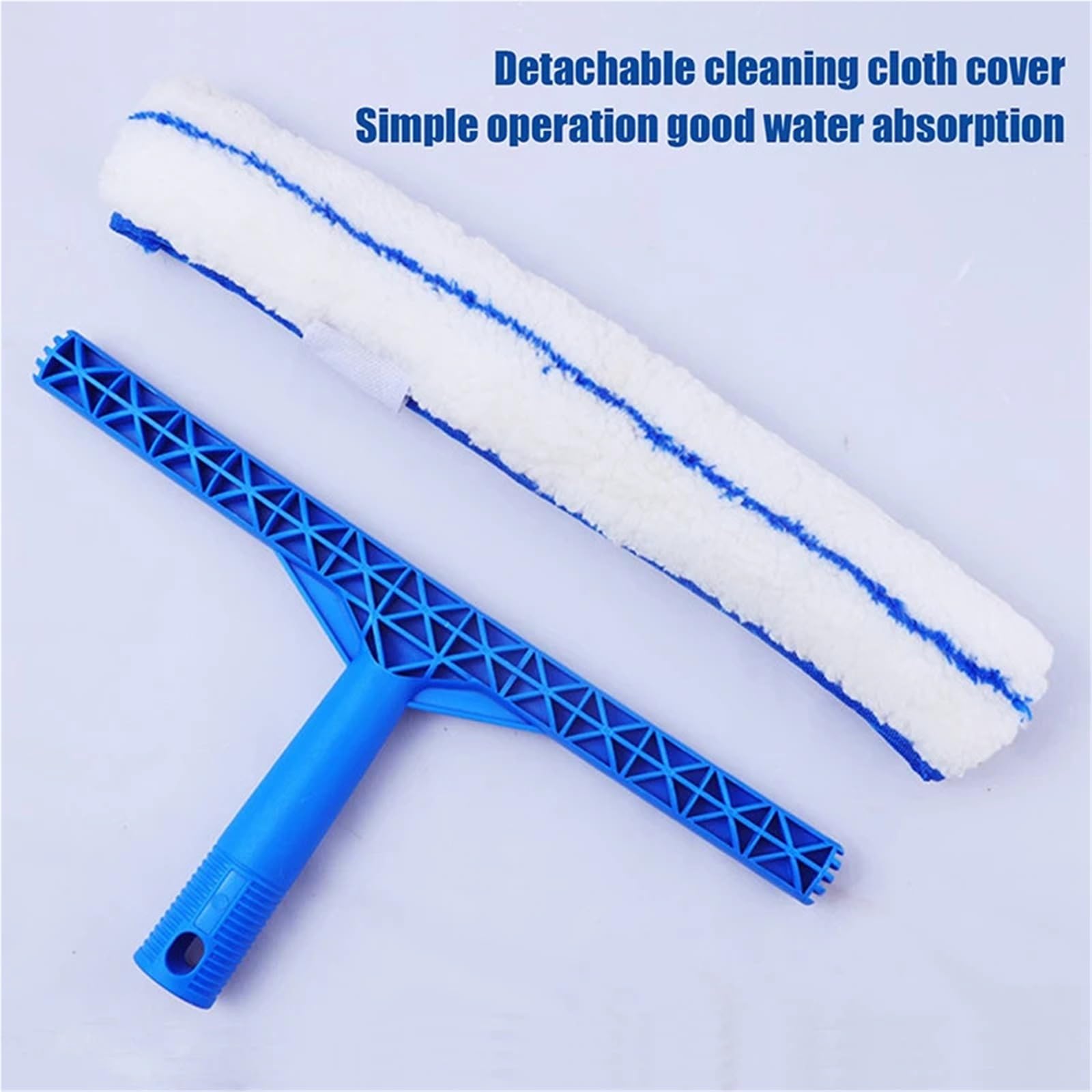 Escobilla Limpiacristales 2/1 Uds 35CM Limpieza de Ventanas Combo escobilla Goma y Limpiador Microfibra Ducha limpiaparabrisas Vidrio Herramienta(C)